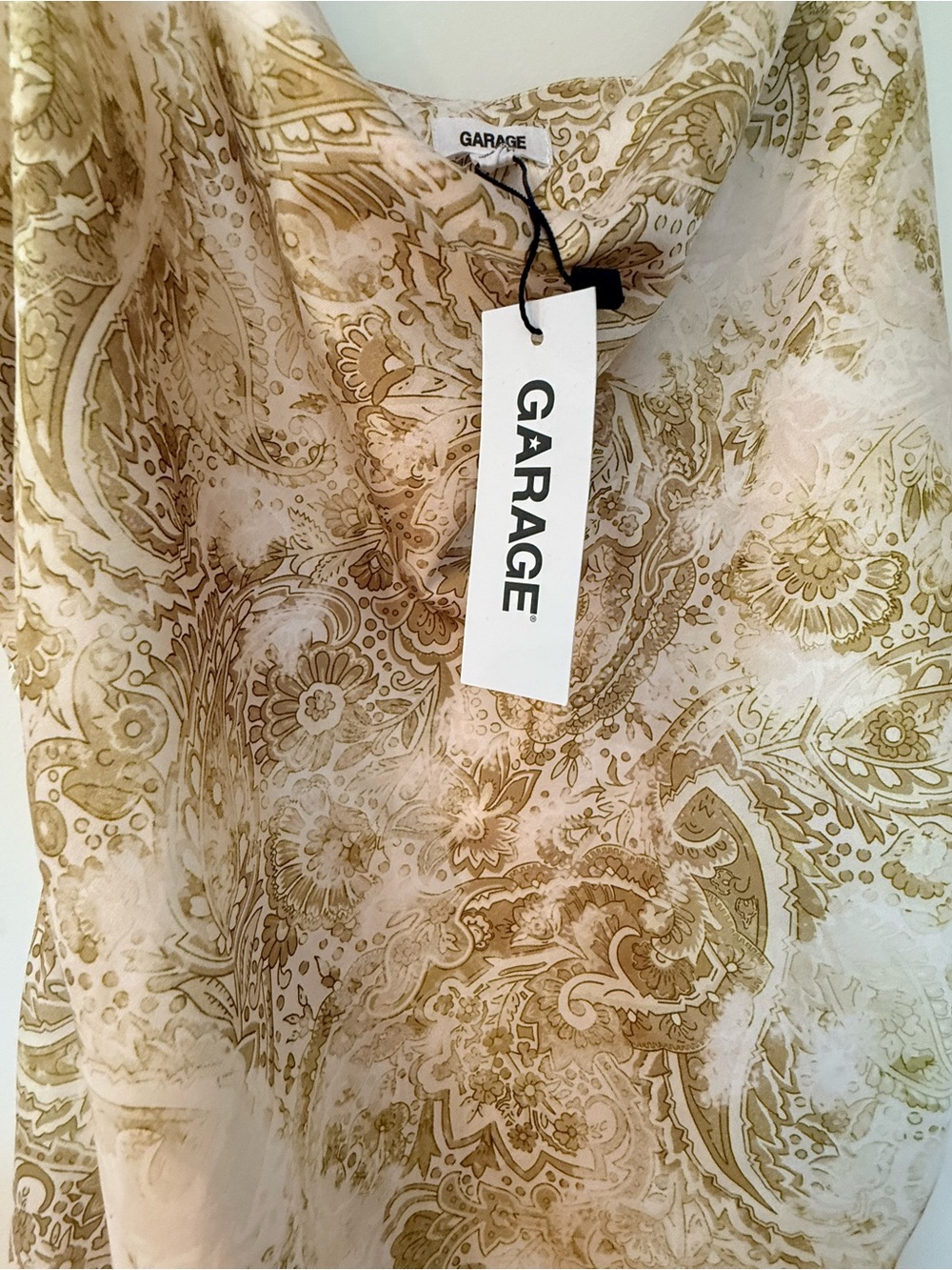 Olive Paisley Slip Dress - Picture 5 of 11